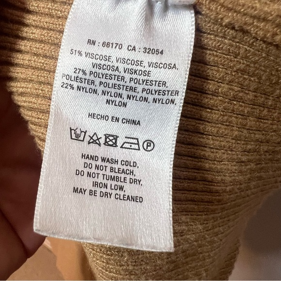 Maeve by Anthropologie Slim Fit Cardigan Women’s XL Ribbed Long Sleeve Tan - Picture 6 of 7